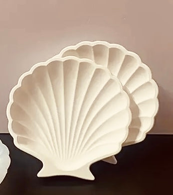 2 Concrete Shell Plate - Luxury Shell Storage Silicone, Elegant Jewelry Holder.