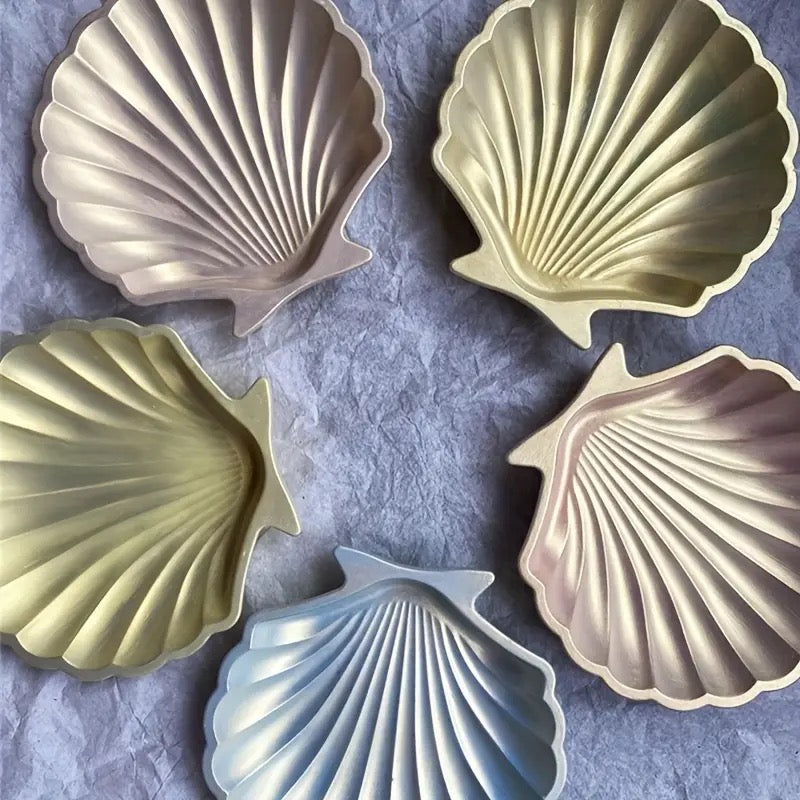 2 Concrete Shell Plate - Luxury Shell Storage Silicone, Elegant Jewelry Holder.