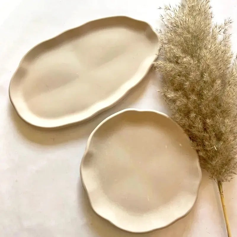Concrete Oval Plate - Irregular Jewelry Storage Tray - Luxury Home Decor.