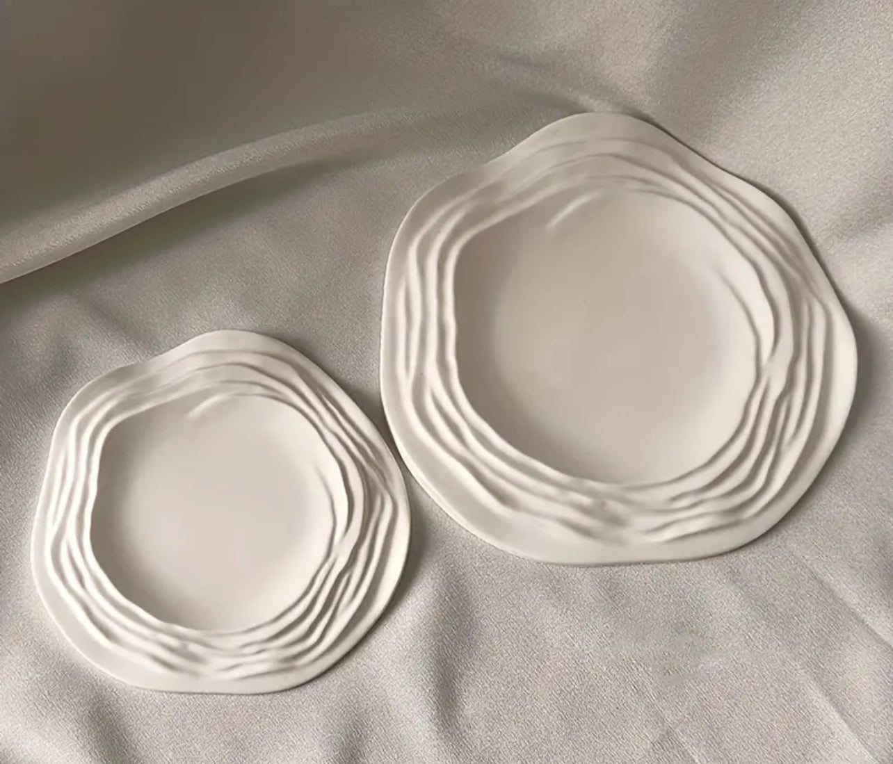 1 pc Beautiful Wave Flower|Cement Shaped Irregular Tray|Ocean Wave Water Ripple Tray Dish
