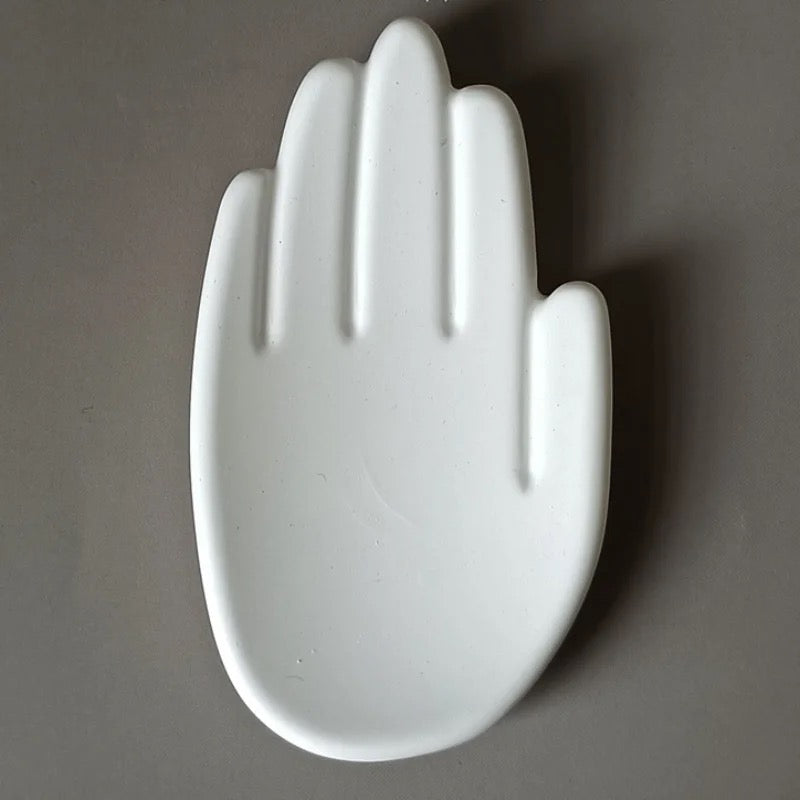 2pcs Palm Jewelry Tray | Ring Plate | Desktop Ornament Mini Tray White Cement.