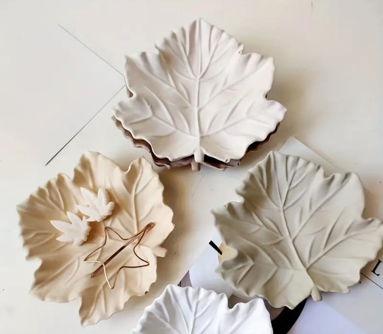 Large Maple Leaf jewelry Coasters and Home Decor - Jewelry Container and Dish Tray