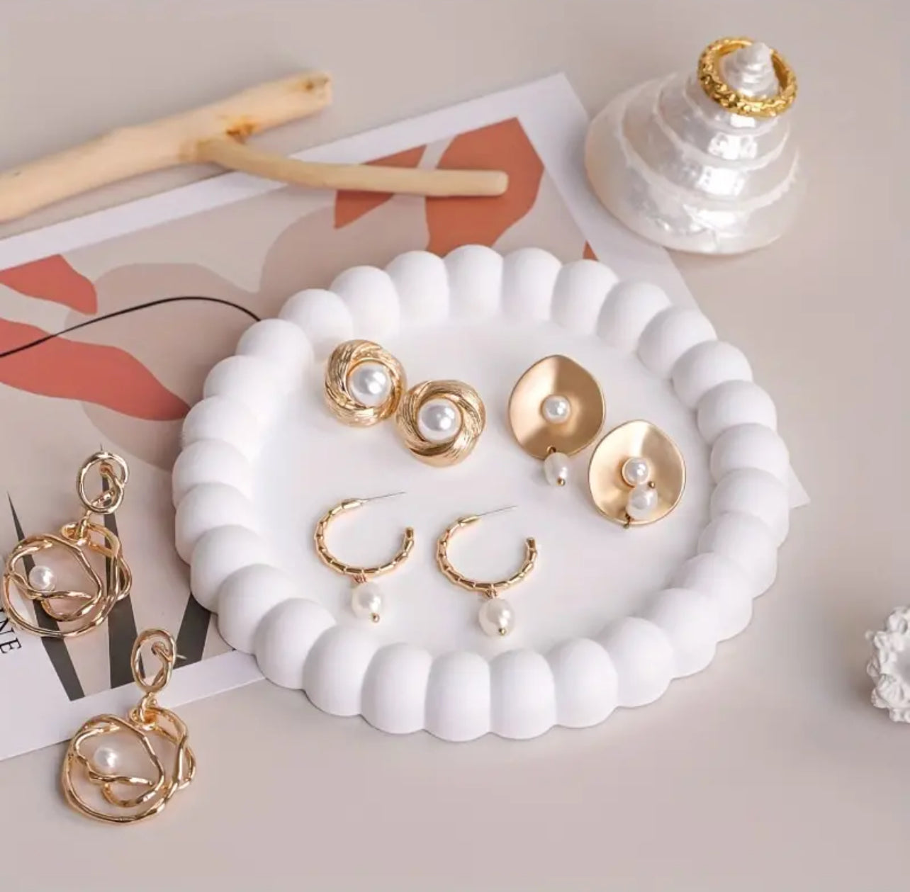 Bubble Tray Coaster Cement Handicrafts Gift Jewelry Storage Tray Coaster Home Decor.
